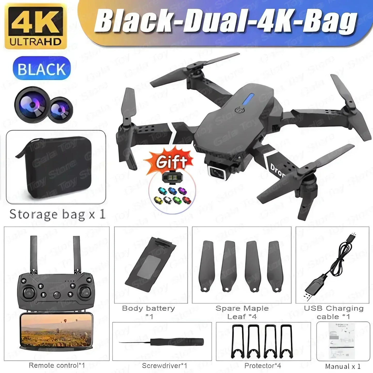 E88 Pro HD 4K 1080P Camera Foldable Quadcopter Drone Helicopter